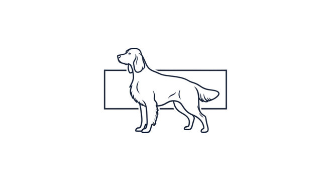 Elegant dog illustration, silhouette, clean lines, minimalist logo concept