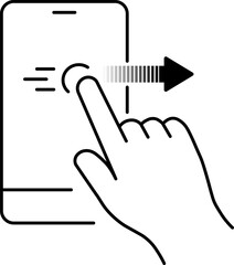 Swipe Right Gesture on Smartphone Icon, Mobile Touchscreen Navigation and User Interaction Concept © nattaphol