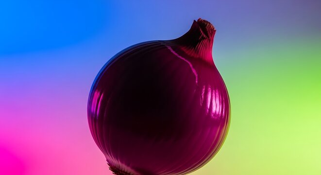 nion against neon colored background