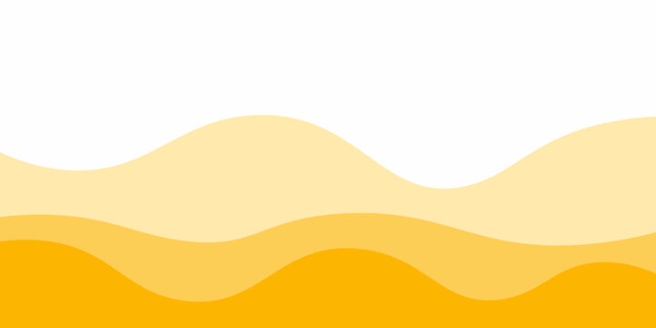 Abstract yellow waves background vector simple graphic illustration, minimal fun cartoon wavy fluid flow motion curve shape pattern backdrop, ripple warm zigzag energy modern design clip art