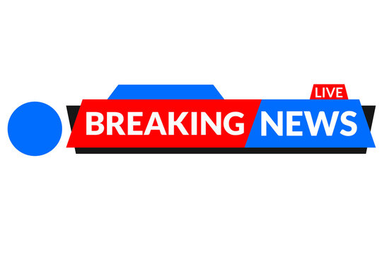 Minimal breaking news ticker bar with red and blue capsule design for live tv broadcast lower third graphics png transparent background