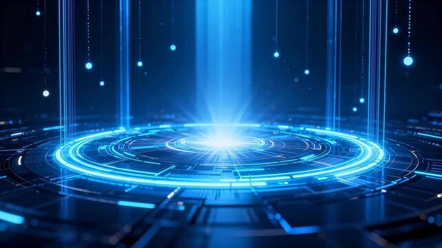 Futuristic blue digital interface