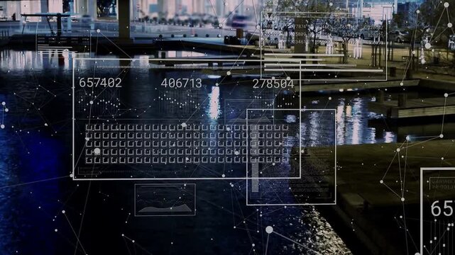 Live data driving overlay animating over pier for monitoring, updating grid, not touching figures