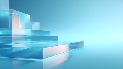 Fototapeta premium Modern Fintech Technology Background in Blue Tone with Copy Space
