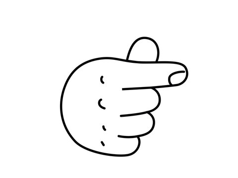 Finger heart hand gesture vector. Korean love symbol and K-pop sign. Minimalist flat cartoon outline illustration isolated on white background. Romance and care concept