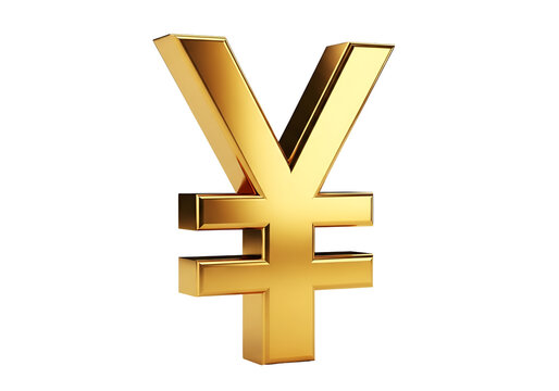 A shiny golden symbol representing the japanese yen currency