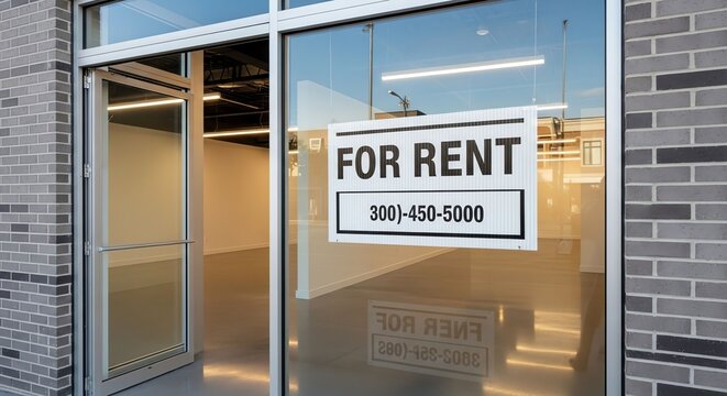 Commercial Real Estate Space Available for Rent in Modern Office Building.