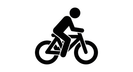 Obraz premium illustration of a person riding a bicycle on a clean white background