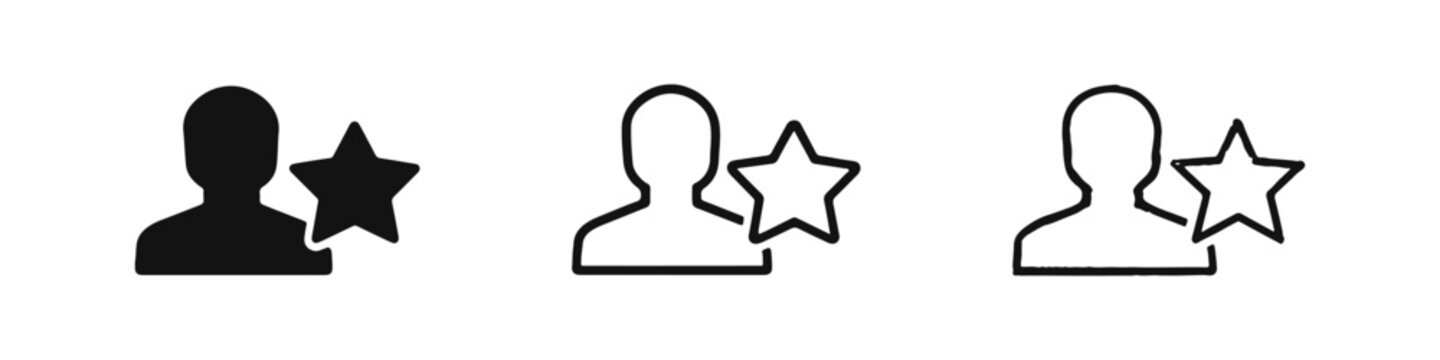 Favorite user and star rating recommendation system icons