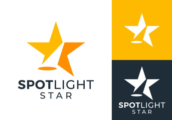 Obraz premium simple abstract spotlight star logo vector design