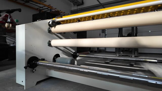 Front View of Large Industrial Paper Slitter and Rewinder Machine