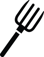 Fototapeta premium Minimalist silhouette icon of a simple farm agricultural pitchfork vector illustration