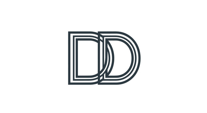 Stylized double D letter logo design on white background.
