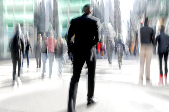 group of business people in the street