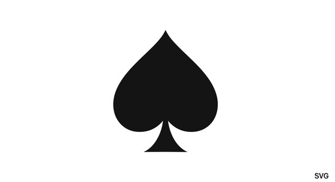 Black Spade Symbol Icon on White Background