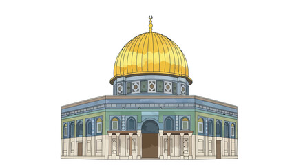 Fototapeta premium Dome of the Rock Jerusalem Islamic Architecture Golden Dome Landmark