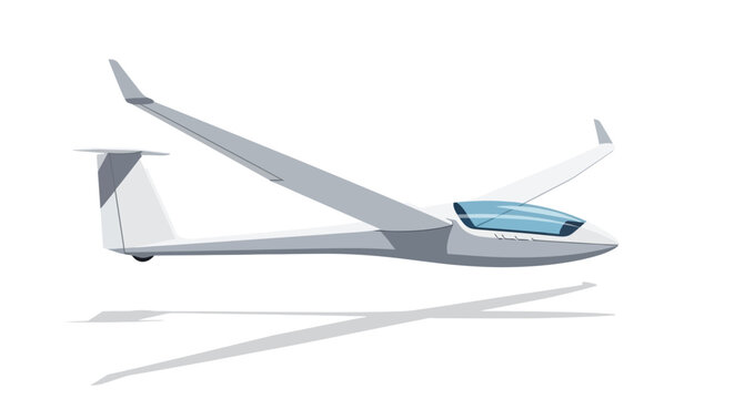 Realistic illustration of a modern glider aircraft in flight
