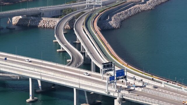 Aerial view of hong kong zhuhai macau bridge infrastructure