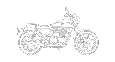 Classic motorcycle line art. © Mangnu