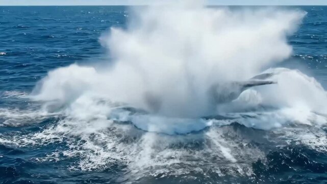 Whale fihs jump at the sea