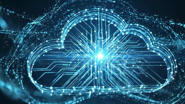 Abstract digital representation of cloud computing network infrastructure