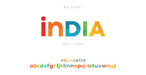 A colorful logo design for India featuring vibrant typography and numbers on a white background © Abrar Hussain