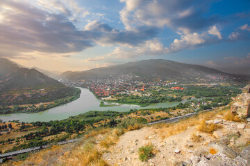 Beautiful View Of Confluence Of Aragvi And Kura Rivers In Mtskheta, Georgia © artmim