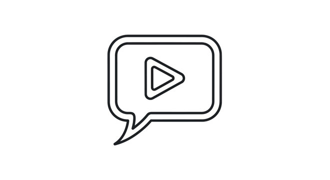 Play Button Icon in Speech Bubble.