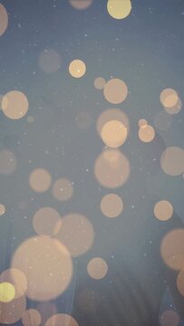 Vertical video: Singer giving intense vocal into wired mic, sparking bokeh overlay for live music