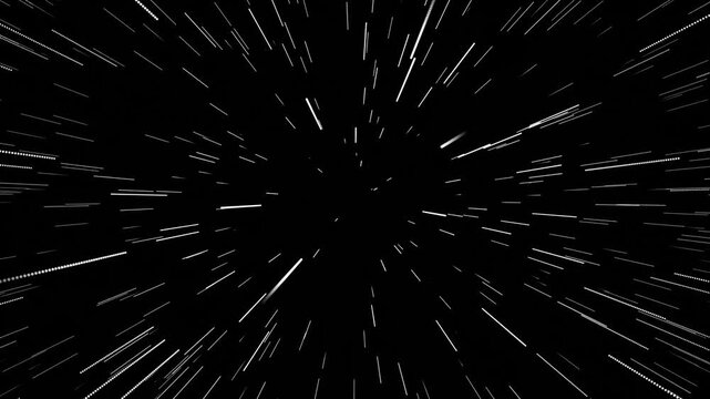 Speed Line Motion FX on black Screen, Dynamic Comic Style Energy Burst Overlay, Fast Motion Effect 4K