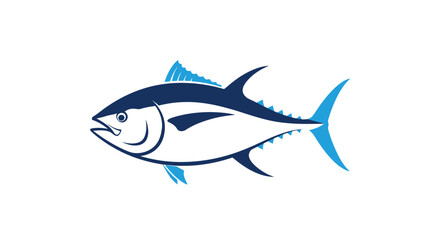 Obraz premium Stylized blue tuna fish illustration