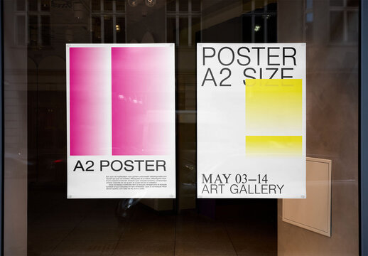 Mockup Of Two Vertical A3 Customized Posters