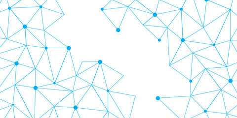 Abstract geometric background with connecting dots and lines with low poly triangle shapes. Polygonal Mesh Background Vector design digital technology concept Global network connection data structure. © Kainat 
