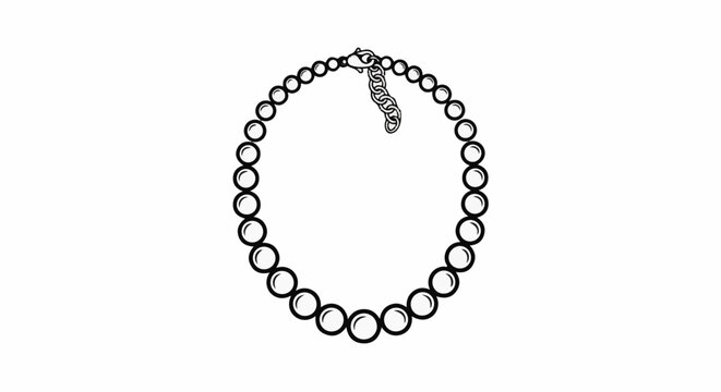 A necklace with large pearls and a chain clasp