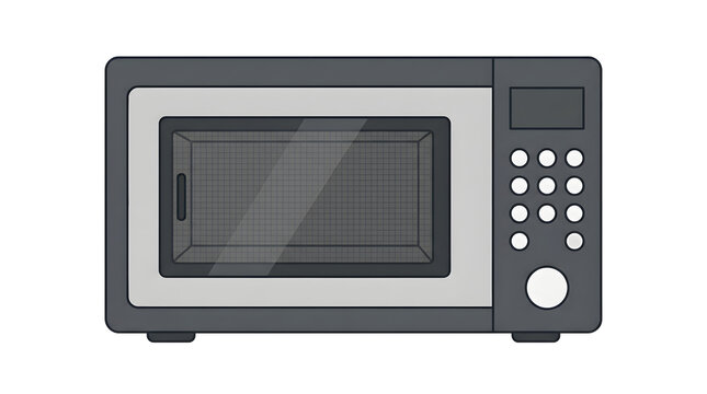 Modern Microwave Oven Kitchen Appliance Illustration.