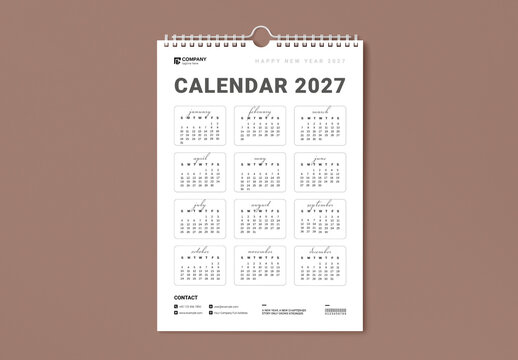 Calendar 2027 Layout Template