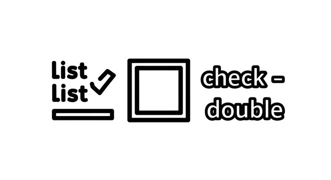 Checklist and double check box UI icons with check mark checklist selection checkbox verification validation interface complete business application software internet navigation planning