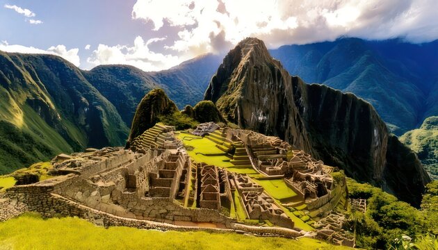Majestic Machu Picchu - Ancient Inca Citadel in the Andes Mountains.