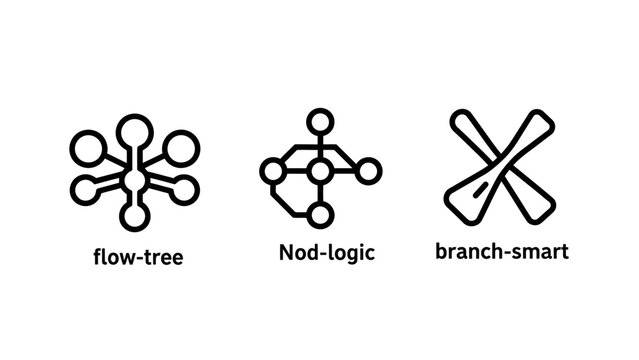 Abstract connectivity concept icons representing flow tree node logic and branch smart networks with connectivity abstract structure information connection algorithm organization innovation