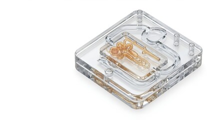 Fototapeta premium 3D isometric nephron filtration chip medical microfluidic device