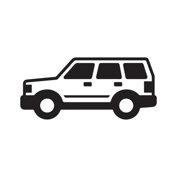 SUV car vector icon for automotive and transportation design projects.