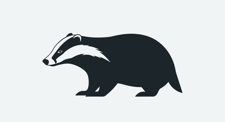 Obraz premium Stylized Illustration of a Black and White Badger Standing 1.