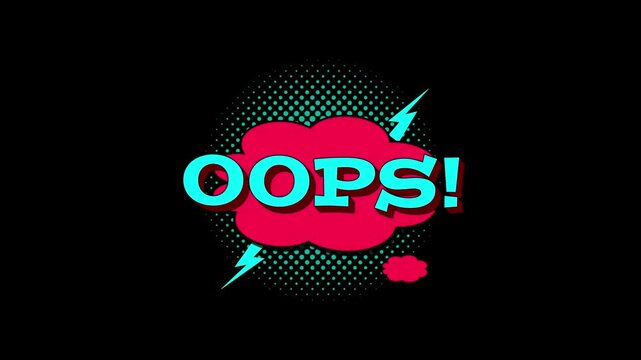 Bright comic splash screen OH! in 4K format element for credits, inserts, and humorous ads