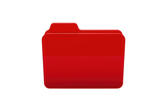 Red folder icon representing digital file organization, data storage, and document management with computing technology