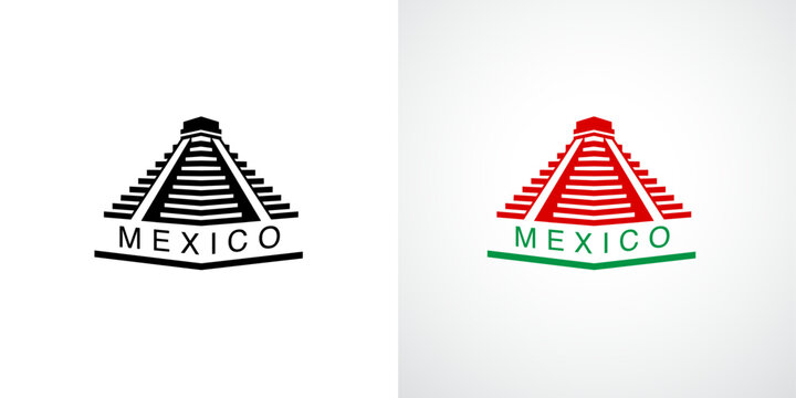 Minimal geometric pyramid icon inspired by Mexican heritage architecture. Clean vector design representing culture, history, and identity