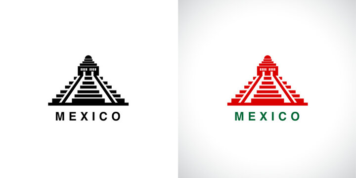 Minimal geometric pyramid icon inspired by Mexican heritage architecture. Clean vector design representing culture, history, and identity