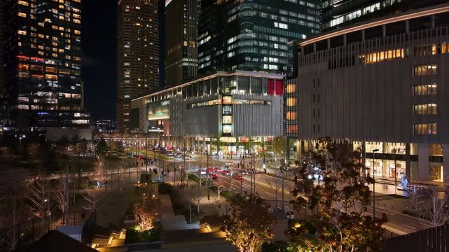 大阪の都市夜景 どこまでも続くビル群の明かり