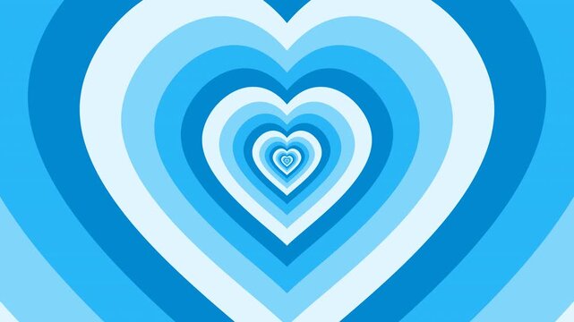 Abstract heart tunnel animation with concentric pink and blue shapes creating a sense of depth and motion