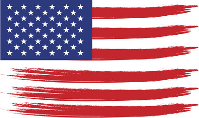 Obraz premium USA Flag Brush Style Design for Patriotic Celebration America