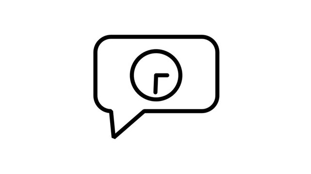 Fast communication chat bubble icon with clock symbol representing quick response time and customer support.
